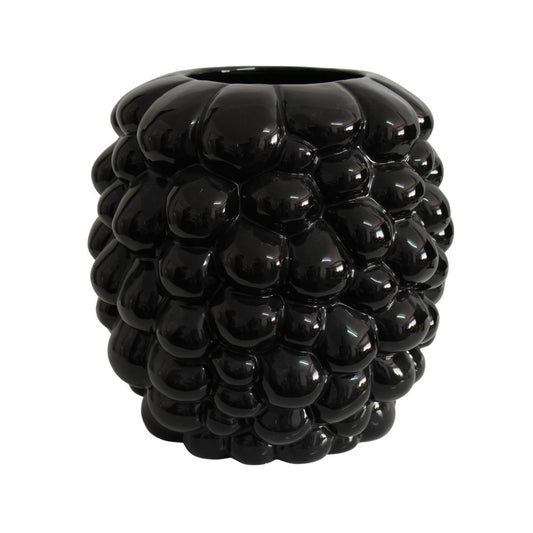 CERAMIC VASE - BLACK TEXTURED BUBBLE