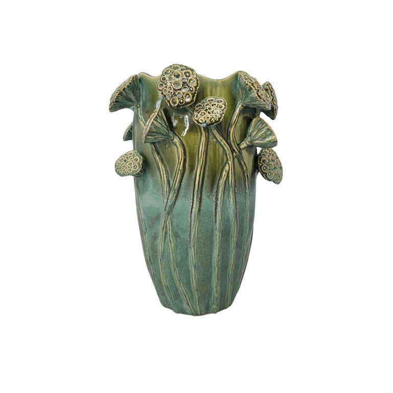CERAMIC LOTUS POD VASE LARGE