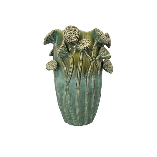 CERAMIC LOTUS POD VASE LARGE