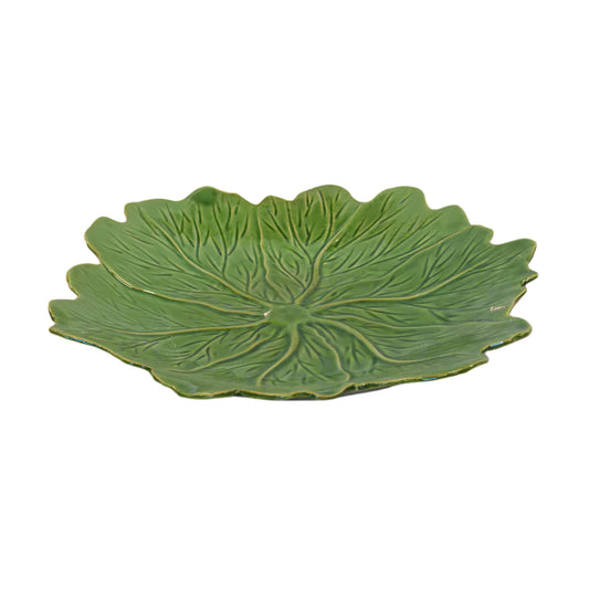CERAMIC BORDELLO PLATE GREEN ROUND