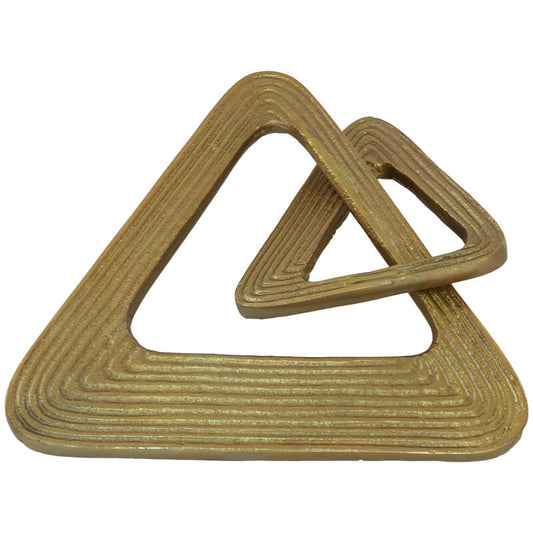 DECO OBJECT TRIANGLE GOLD 26X23