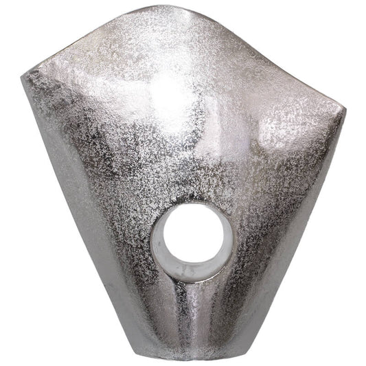 SILVER VASE WITH HOLE 35X39CM