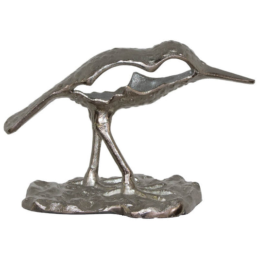 SILVER SILHOUETTE BIRD 26X16CM