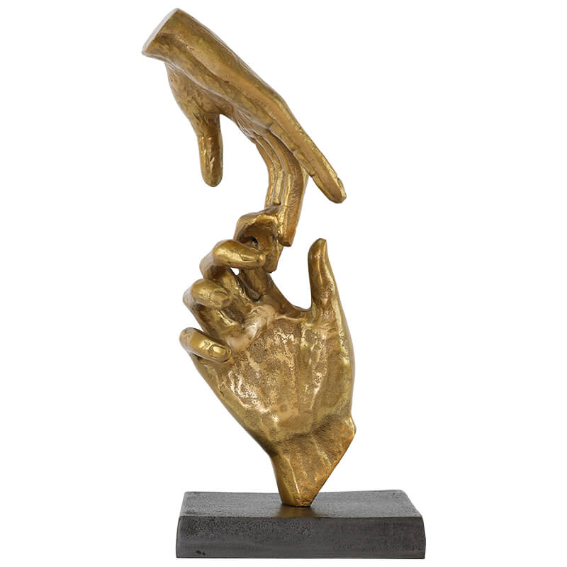 HANDS ROUGH GOLD GREY 16X12X36CM