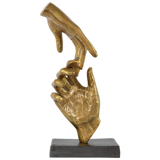 HANDS ROUGH GOLD GREY 16X12X36CM