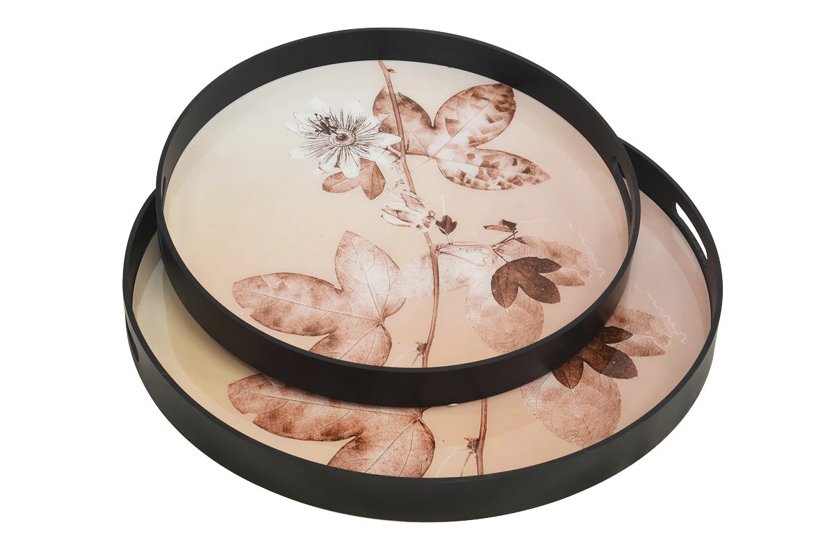 Z GLASS TRAY VINE LEAF XLARGE