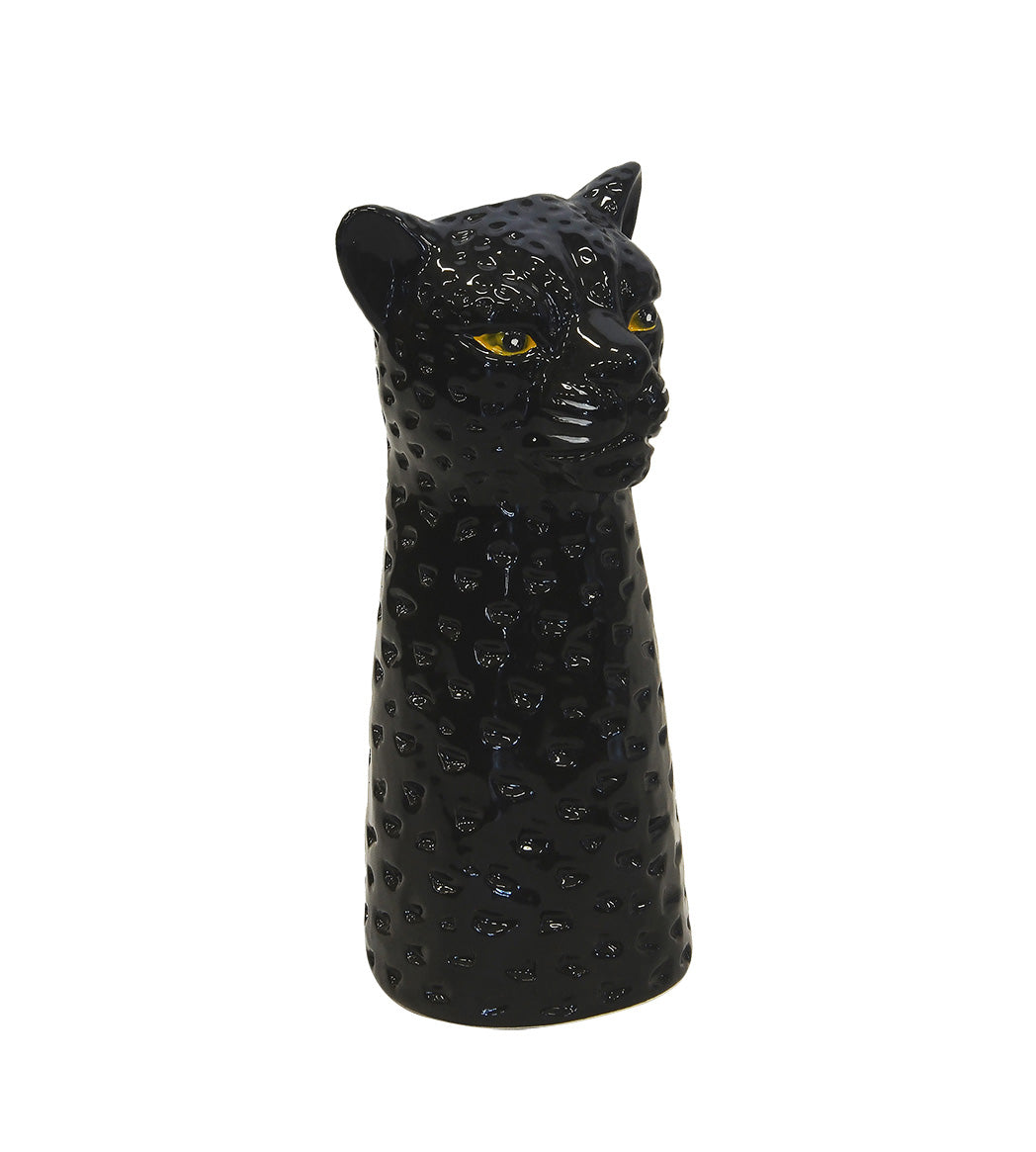 CERAMIC BLACK PANTHER VASE SMALL