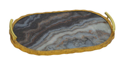 GLASS PLATTER AGATE CLOUD