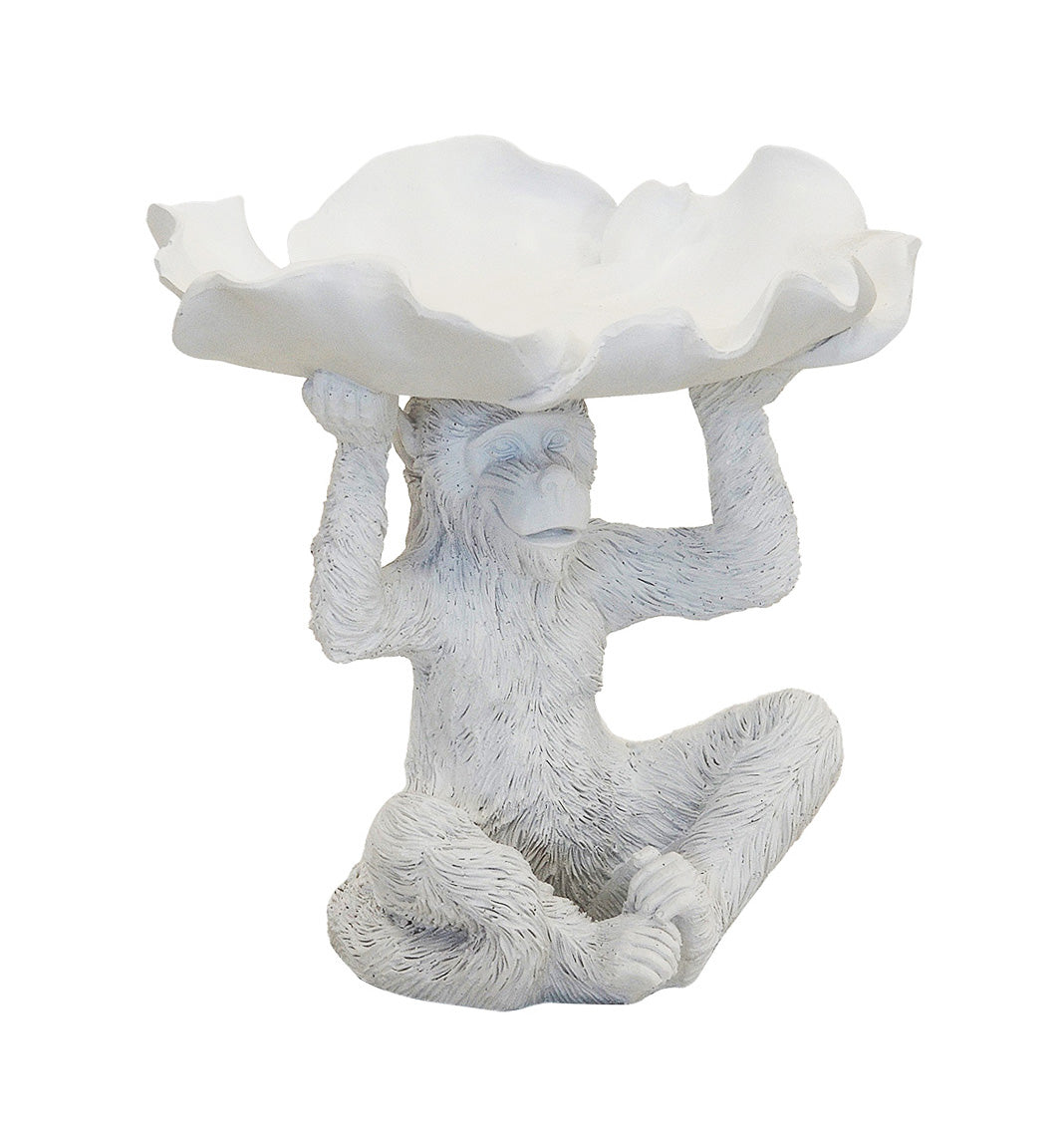 RESIN MONKEY PETAL WHITE SMALL