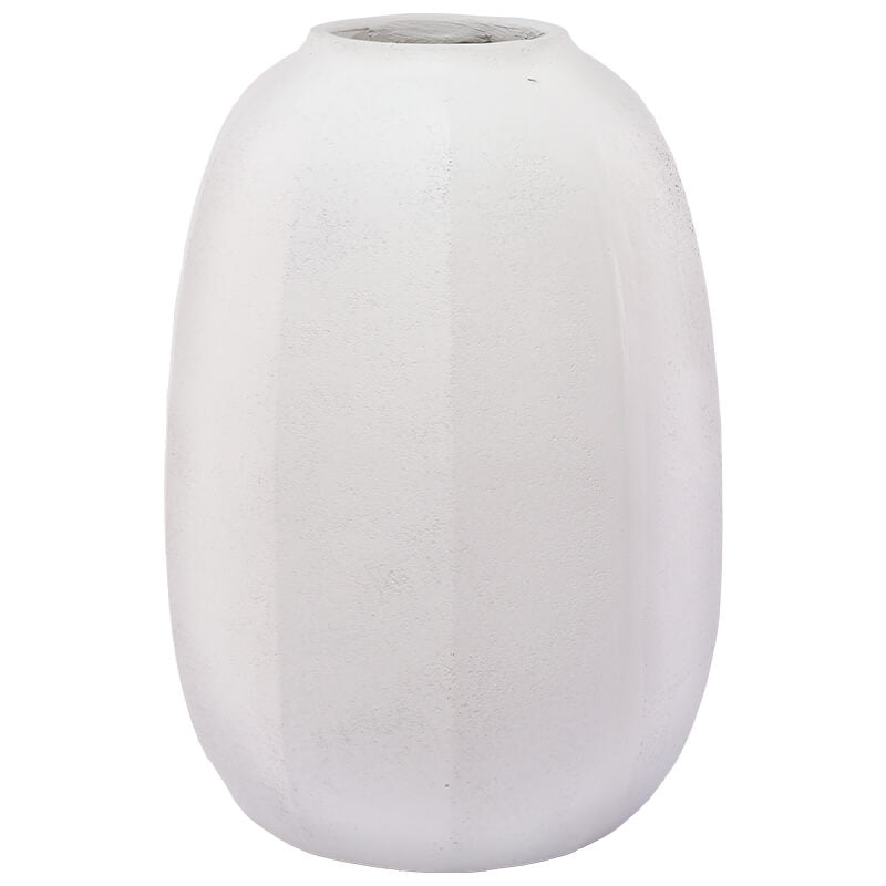 WHITE LINEAR VASE 49X34CM