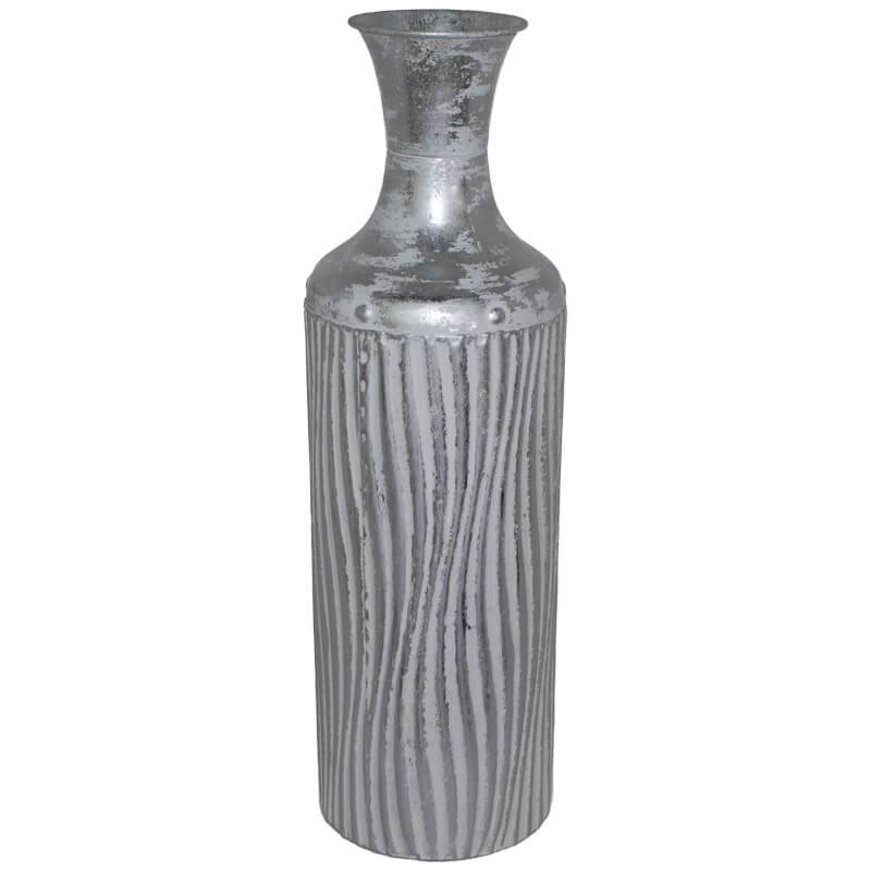 KLENA SILVER METAL VASE 54CM