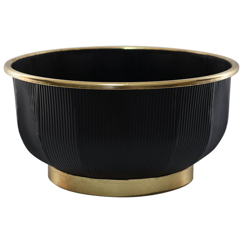 BLACK/GOLD LINE VASE 39X20 CM