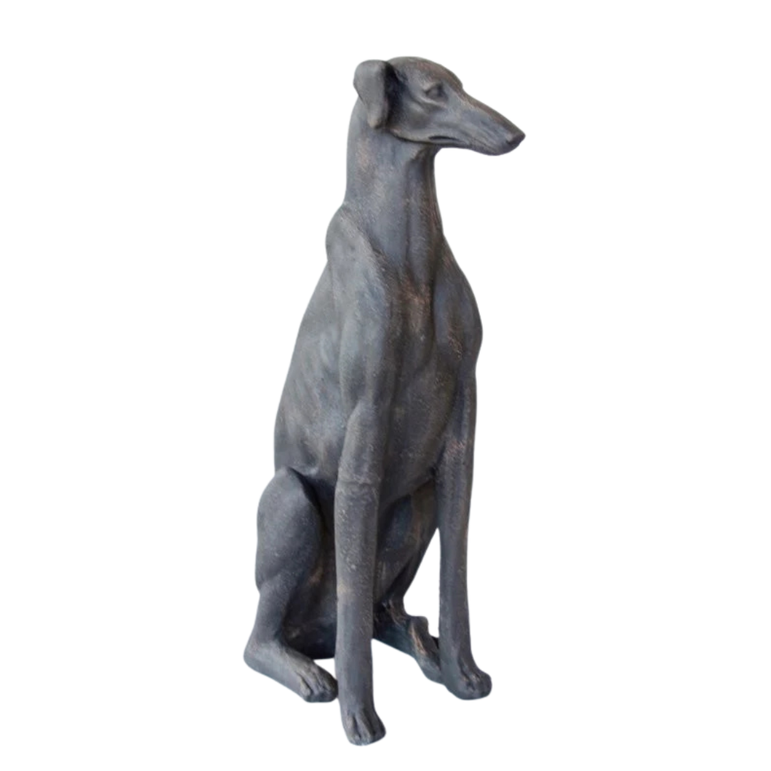 LARGE DISTRESSED DOG STATUE
