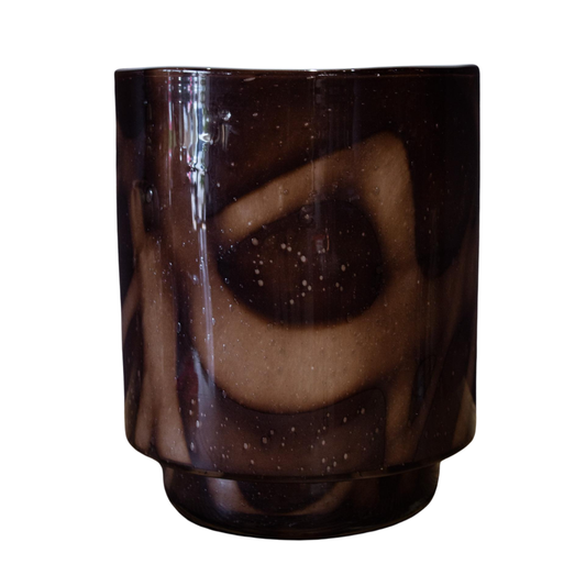 LUSTRE GLASS ZEBRA SWIRL VASE