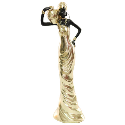 AFRICAN LADY WITH VASE 30CM