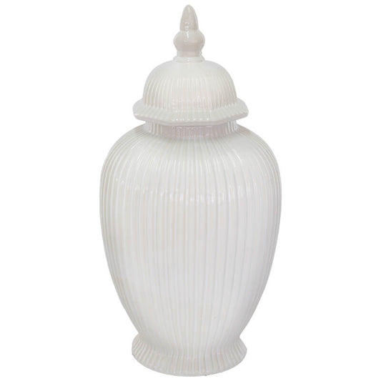 WHITE LINE GINGER JAR/LID 40CM