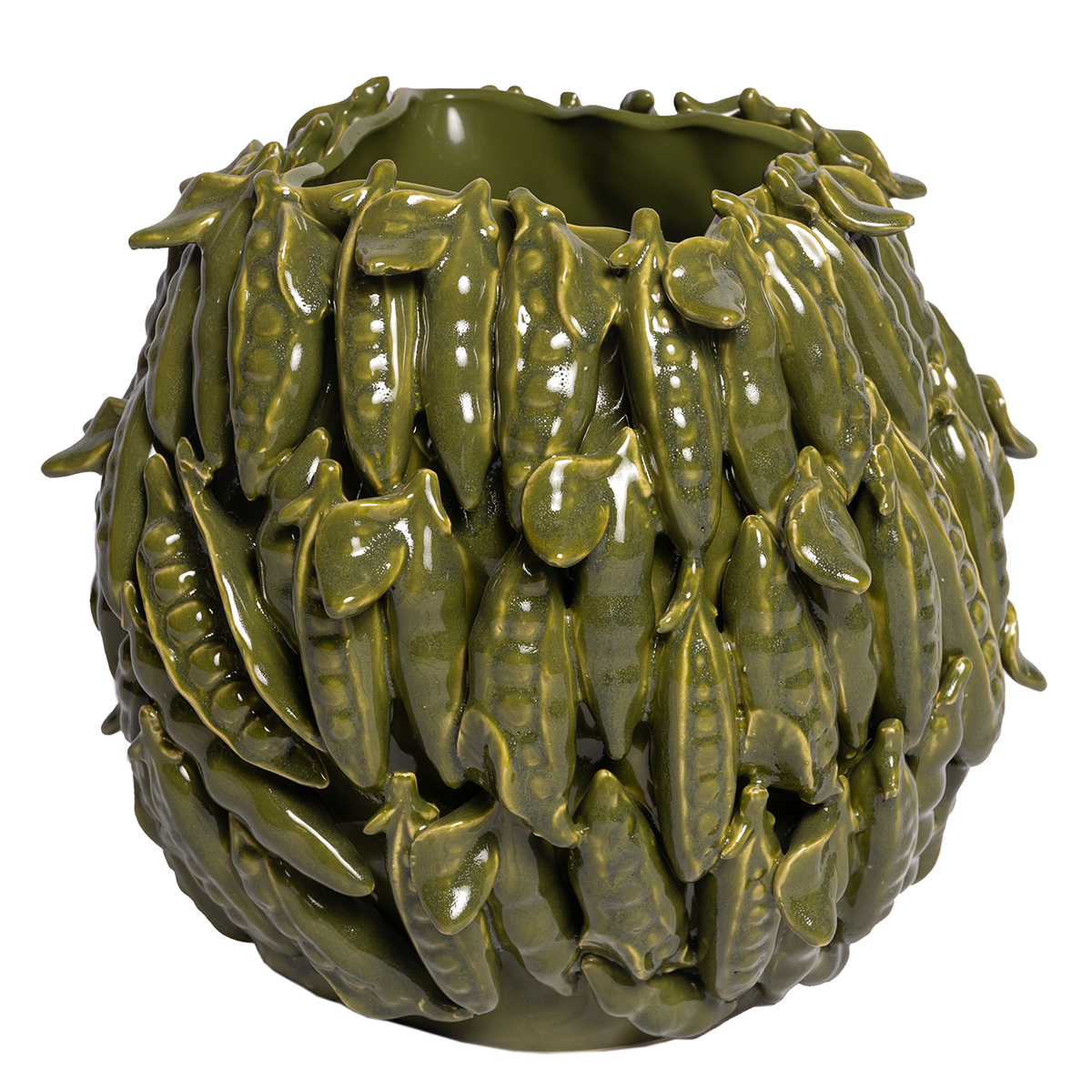 CERAMIC BEAN VASE GREEN LARGE