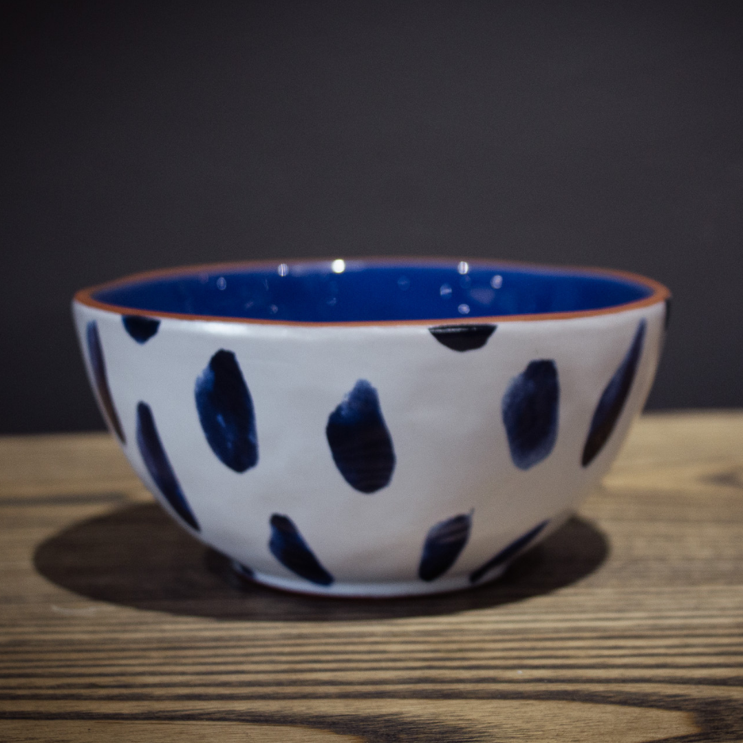 SMALL BLUE AND WHITE BLOB BOWL