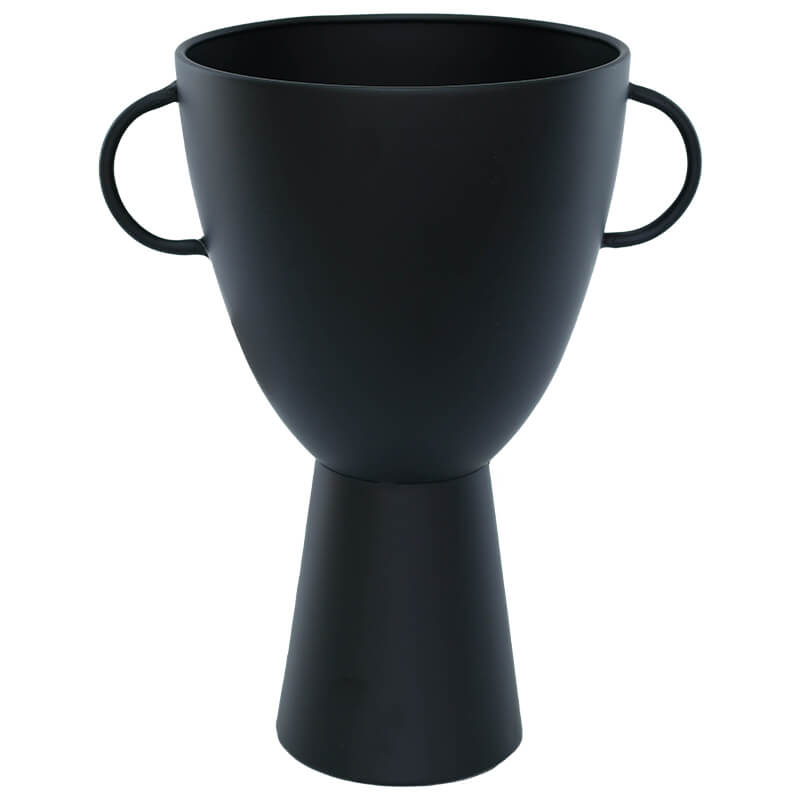 LEMBA FTD HANDLED VASE BLACK 33CM