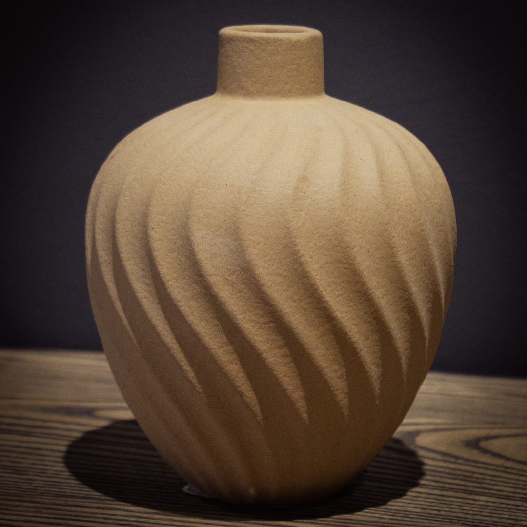 TERRACOTTA SWIRL VASE 18X14CM
