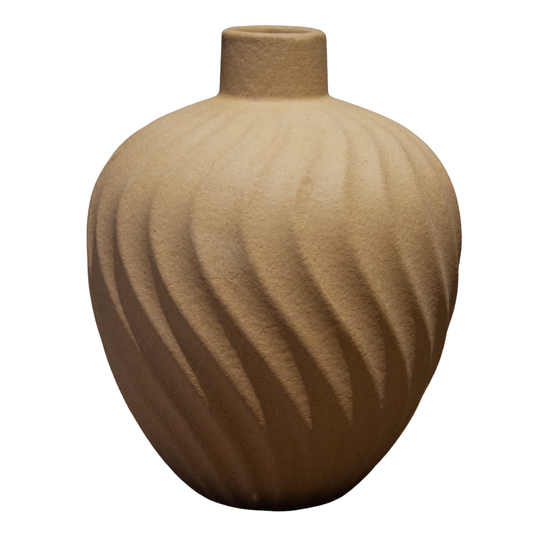 TERRACOTTA SWIRL VASE 18X14CM