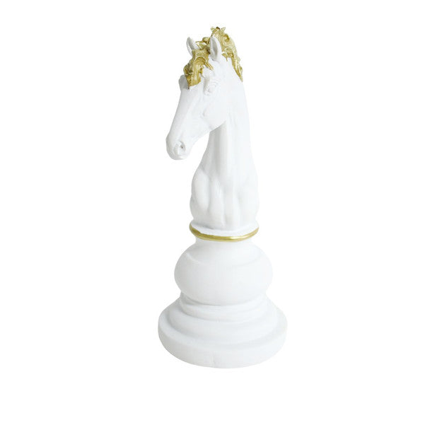 WHITE , GOLD TRIMMING KNIGHT