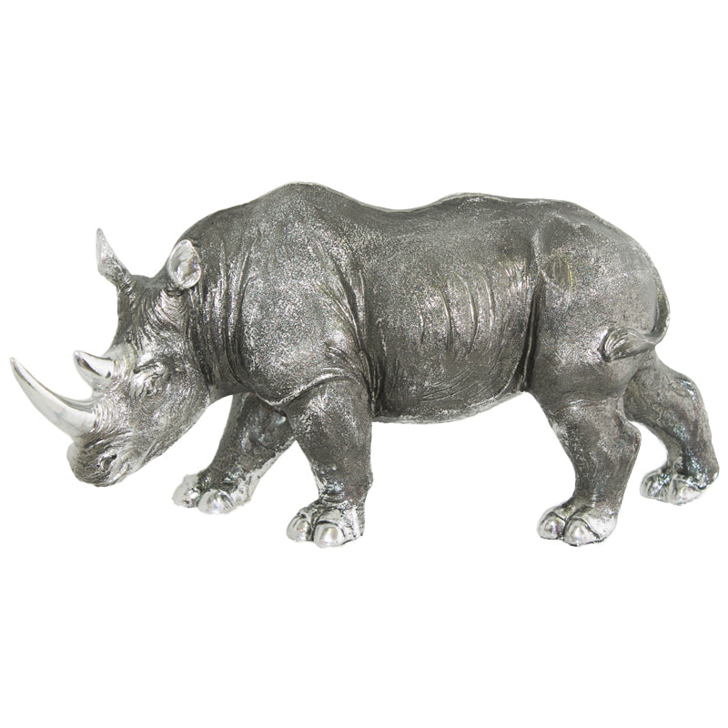 SILVER RHINO 36X18CM