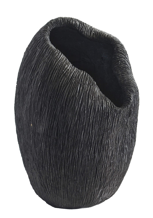 CORAL SCALLOPED VASE BLACK