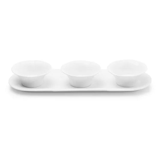 JAN MAISON BLANCHE PLATE WITH 3 BOWLS