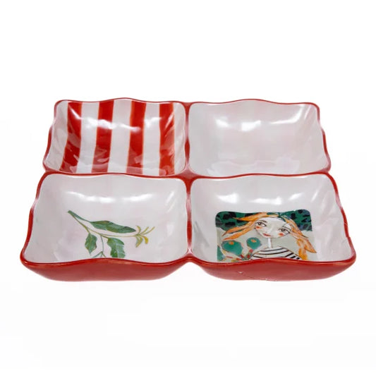 OLIVIA PRINCESS 4-DIVISION SQUARE BOWLS HP