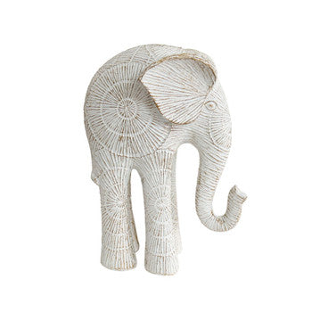 LARGE WHITE SUNBURST DESIGN ELEPHANT