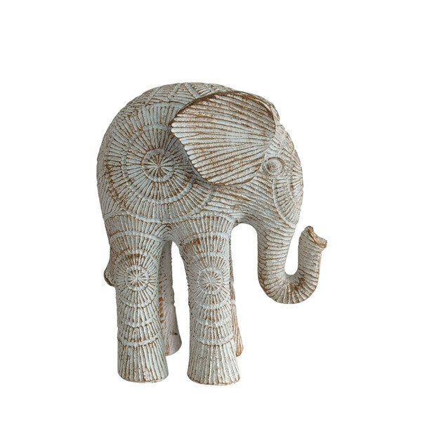 SMALL WHITE SUNBURST DESIGN ELEPHANT