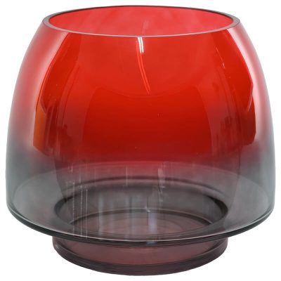 RED/GREY OMBRE HURRICANE VASE 22CM