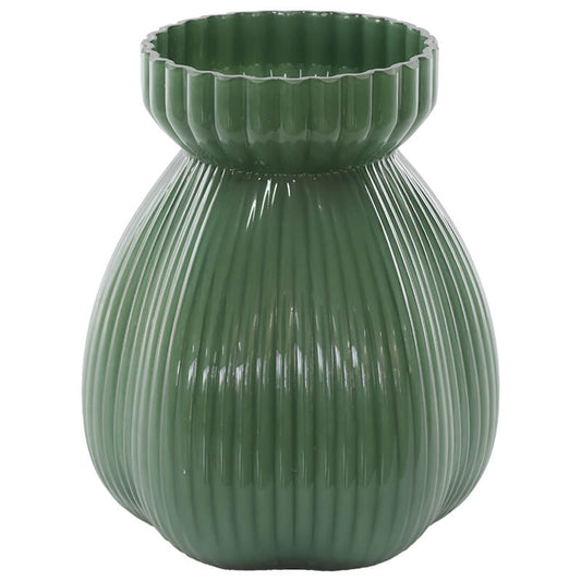 GREEN TINTED VASE 20CM