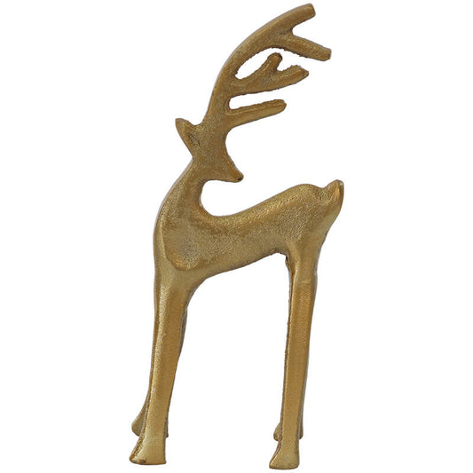DECOR STANDING DEER GOLD 17X7X4CM