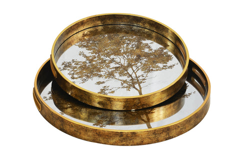GLASS TRAY MIRROR TREE SMALL