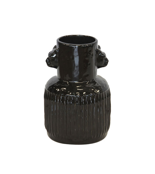 CERAMIC LEOPARD HANDLE BOTTLE BLACK