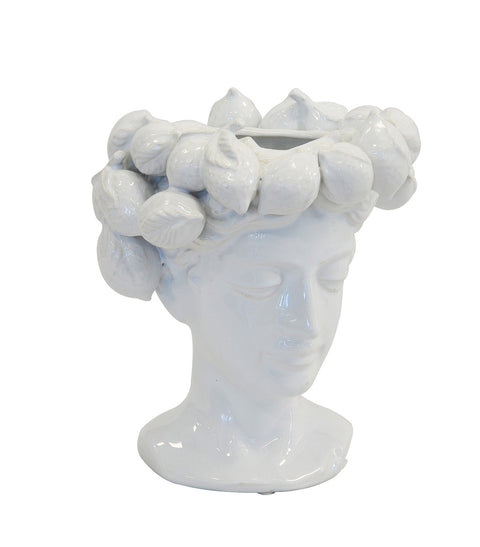 CERAMIC HEADVASE LEMON WHITE