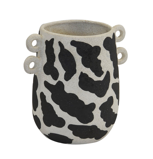CERAMIC ANIMAL PRINT VASE WITH HANDLES