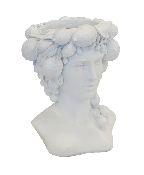 RESIN LADY HEAD VASE WHITE