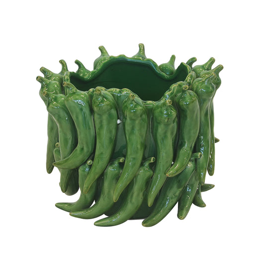 CERAMIC CHILI VASE GREEN SMALL