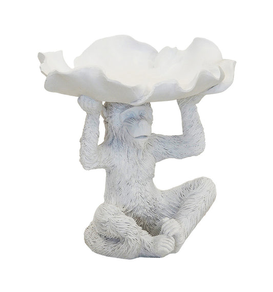 RESIN MONKEY PETAL  WHITE SMALL