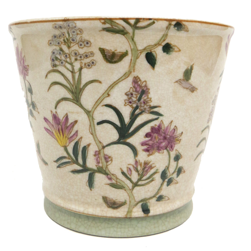 NEEDLEPOINT POT 15.5CMH X 17CMD
