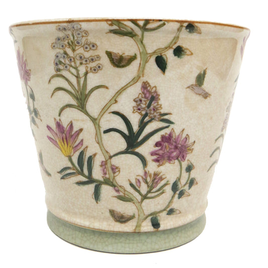 NEEDLEPOINT POT 15.5CMH X 17CMD