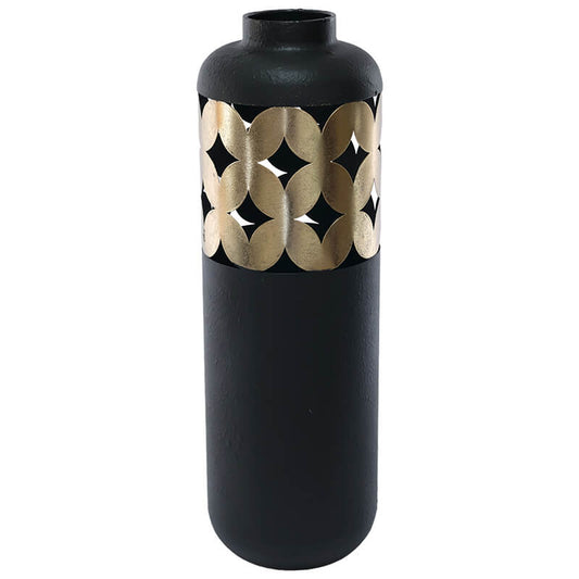 GOLD/BLACK TALL VASE 50CM