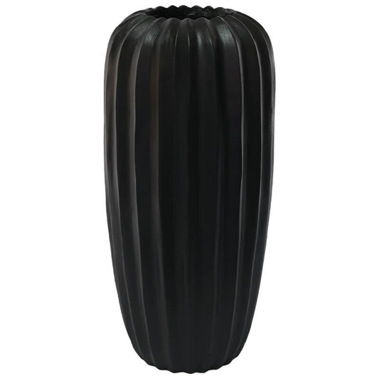 BLACK FACET VASE 50X24CM