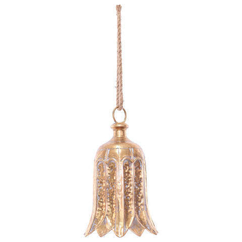 SCALLOPED GOLD BELL 32CM