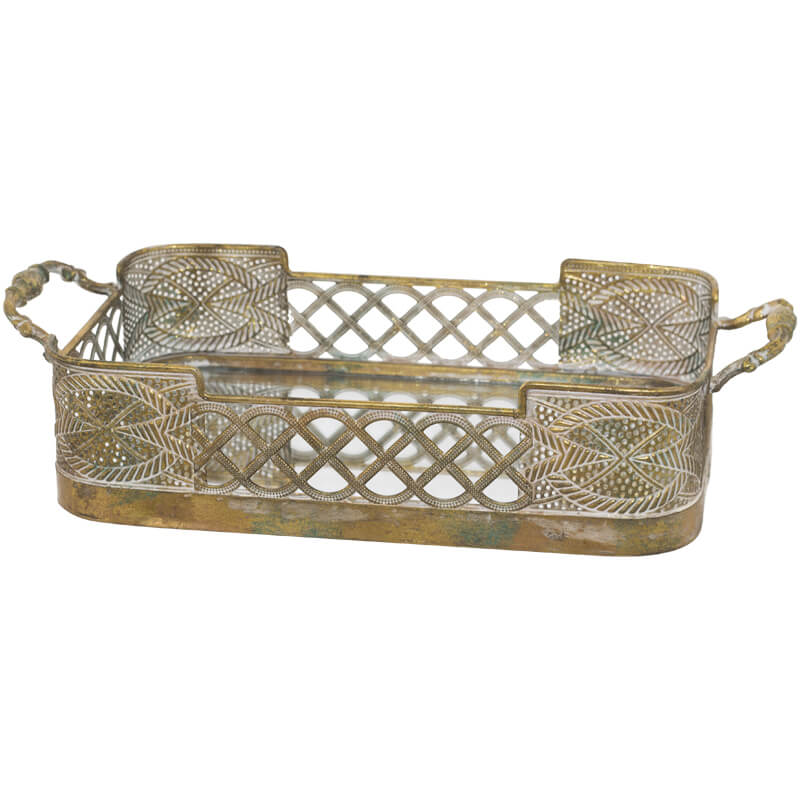 MIRA HANDLED MIRROR TRAY 40X21CM