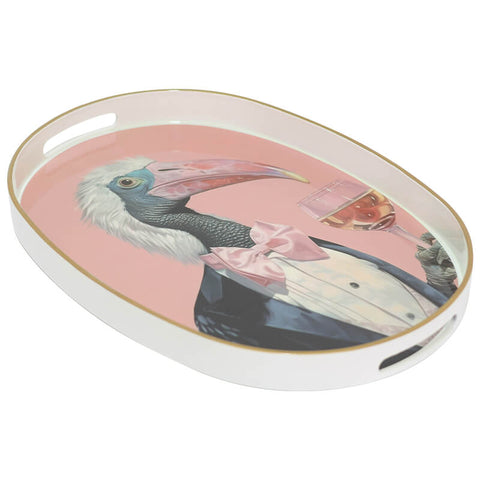 HORNBILL IN TUX OVAL TRAY