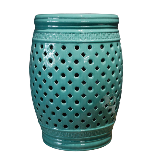 JADE GREEN CERAMIC GARDEN STOOL
